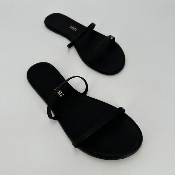 TKEES Women's Gemma Double Strap Sandals in Sable (Black) Slide-On sz 11 EU 42 - Picture 2 of 14